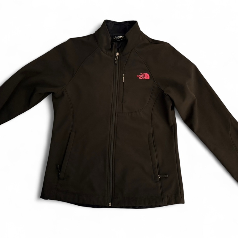 The North Face Black Jacket with Pink Logo